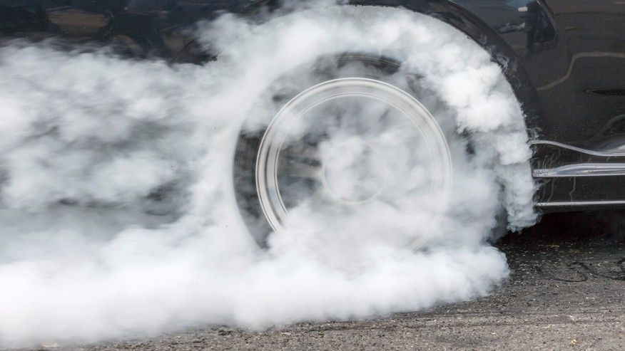 car tire burnout